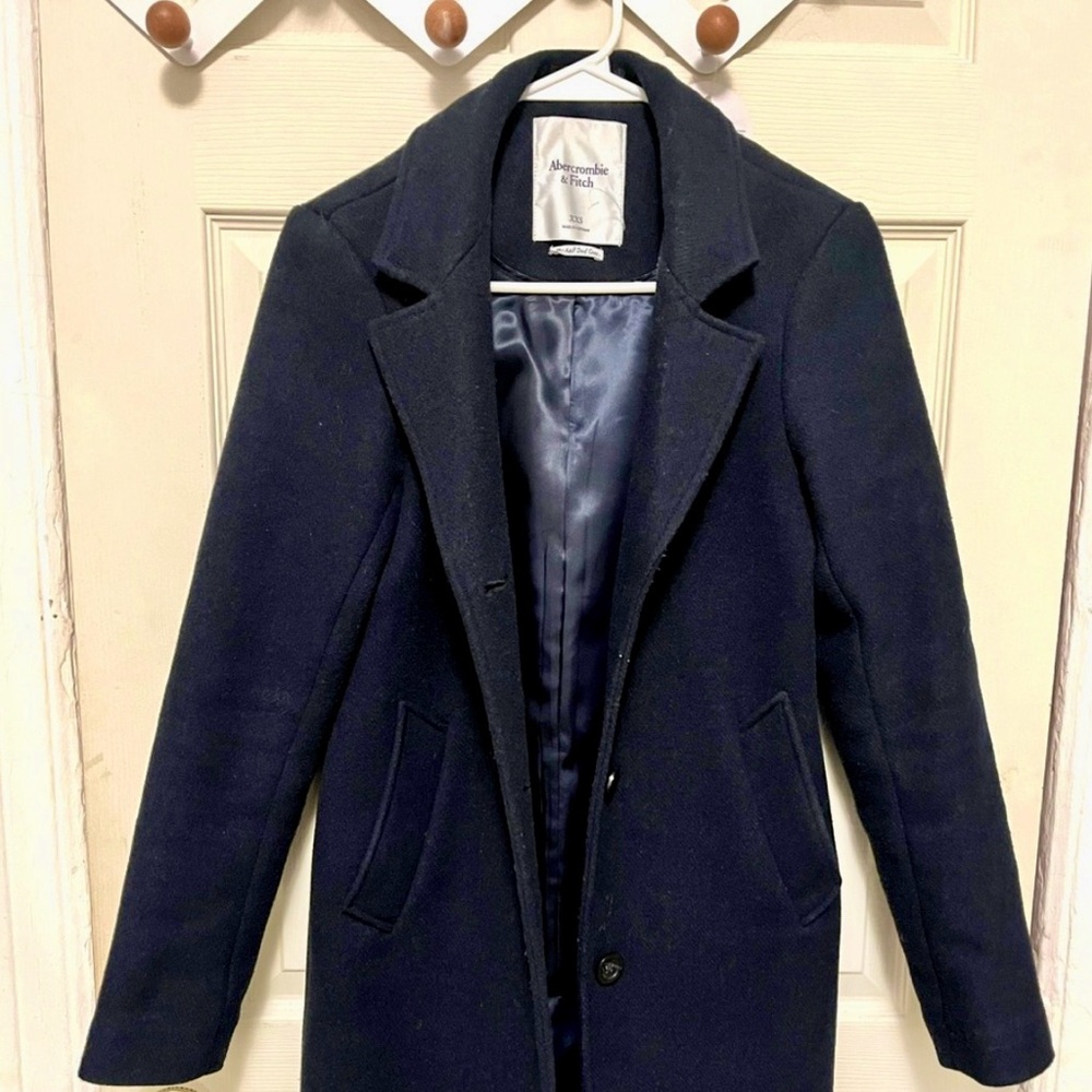 Abercrombie Navy Dad Wool Coat XXS New Pics Added
